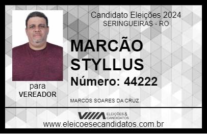 Candidato MARCÃO STYLLUS 2024 - SERINGUEIRAS - Eleições