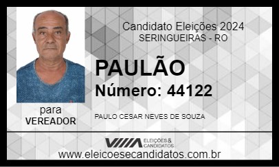 Candidato PAULÃO 2024 - SERINGUEIRAS - Eleições