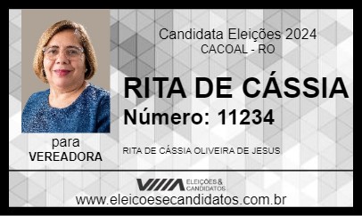 Candidato RITA DE CÁSSIA 2024 - CACOAL - Eleições