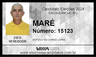 Candidato MARÉ 2024 - CACAULÂNDIA - Eleições