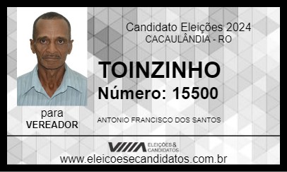 Candidato TOINZINHO 2024 - CACAULÂNDIA - Eleições