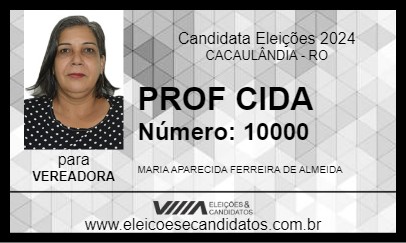 Candidato PROF CIDA 2024 - CACAULÂNDIA - Eleições