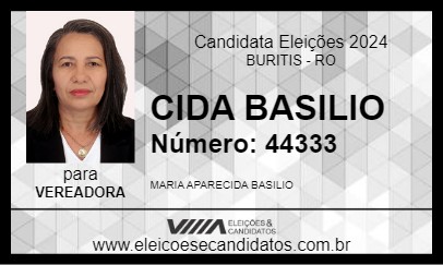 Candidato CIDA BASILIO 2024 - BURITIS - Eleições