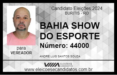 Candidato BAHIA SHOW DO ESPORTE 2024 - BURITIS - Eleições