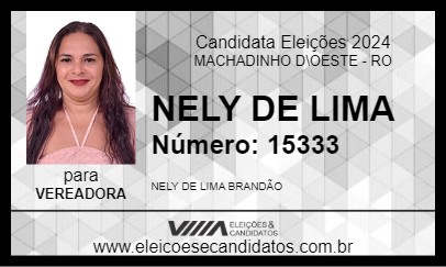 Candidato NELY DE LIMA 2024 - MACHADINHO D\OESTE - Eleições