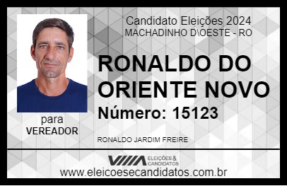 Candidato RONALDO DO  ORIENTE NOVO 2024 - MACHADINHO D\OESTE - Eleições