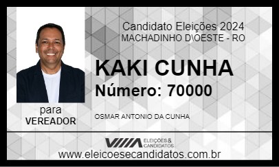 Candidato KAKI CUNHA 2024 - MACHADINHO D\OESTE - Eleições