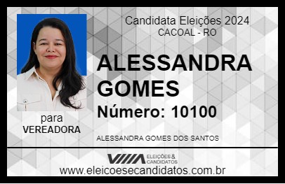 Candidato ALESSANDRA GOMES 2024 - CACOAL - Eleições