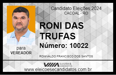 Candidato RONI DAS TRUFAS 2024 - CACOAL - Eleições