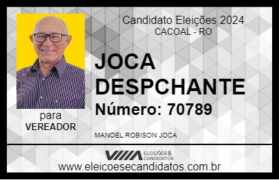 Candidato JOCA DESPCHANTE 2024 - CACOAL - Eleições