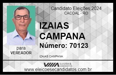 Candidato IZAIAS CAMPANA 2024 - CACOAL - Eleições