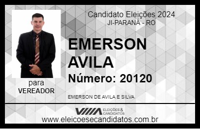 Candidato EMERSON AVILA 2024 - JI-PARANÁ - Eleições