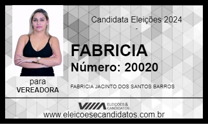 Candidato FABRICIA 2024 - JI-PARANÁ - Eleições