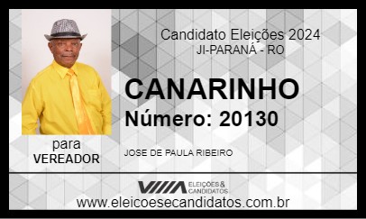 Candidato CANARINHO 2024 - JI-PARANÁ - Eleições