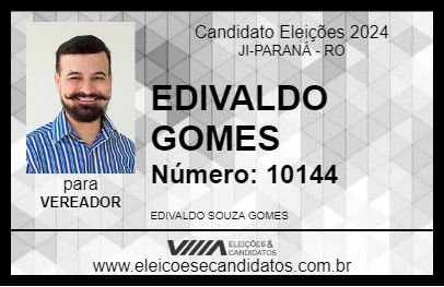 Candidato EDIVALDO GOMES 2024 - JI-PARANÁ - Eleições