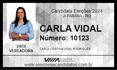 Candidato CARLA VIDAL 2024 - JI-PARANÁ - Eleições