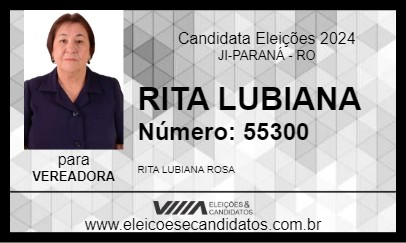 Candidato RITA LUBIANA 2024 - JI-PARANÁ - Eleições