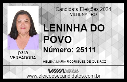 Candidato LENINHA DO POVO 2024 - VILHENA - Eleições