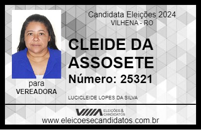 Candidato CLEIDE DA ASSOSETE 2024 - VILHENA - Eleições