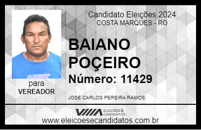 Candidato BAIANO POÇEIRO 2024 - COSTA MARQUES - Eleições