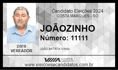 Candidato JOÃOZINHO 2024 - COSTA MARQUES - Eleições