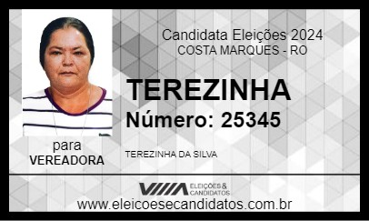 Candidato TEREZINHA 2024 - COSTA MARQUES - Eleições