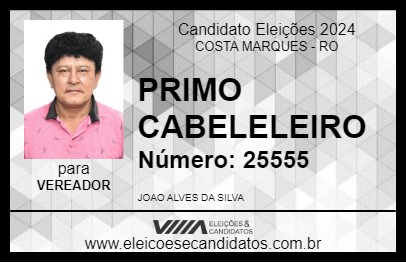 Candidato PRIMO CABELELEIRO 2024 - COSTA MARQUES - Eleições