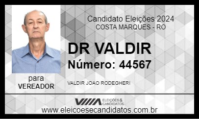 Candidato DR VALDIR 2024 - COSTA MARQUES - Eleições