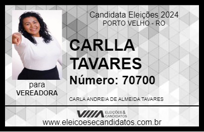 Candidato CARLLA TAVARES 2024 - PORTO VELHO - Eleições