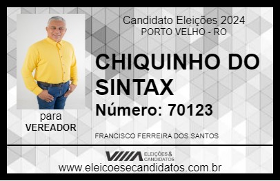 Candidato CHIQUINHO DO SINTAX 2024 - PORTO VELHO - Eleições