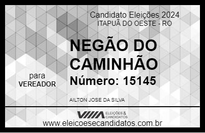 Candidato NEGÃO DO CAMINHÃO 2024 - ITAPUÃ DO OESTE - Eleições