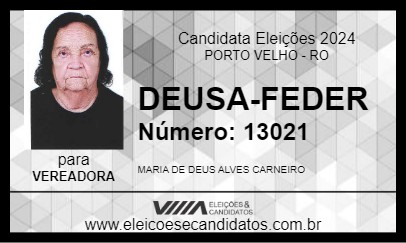 Candidato DEUSA-FEDER  2024 - PORTO VELHO - Eleições