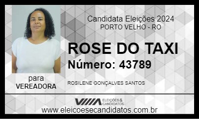 Candidato ROSE DO TAXI 2024 - PORTO VELHO - Eleições