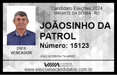 Candidato JOÃOSINHO DA PATROL 2024 - MIRANTE DA SERRA - Eleições