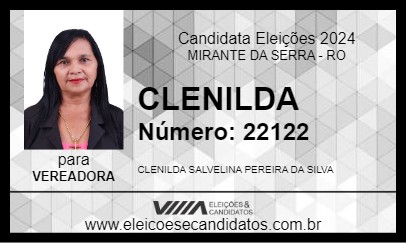 Candidato CLENILDA 2024 - MIRANTE DA SERRA - Eleições