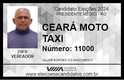 Candidato CEARÁ MOTO TAXI 2024 - PRESIDENTE MÉDICI - Eleições