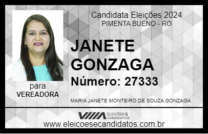 Candidato JANETE GONZAGA 2024 - PIMENTA BUENO - Eleições