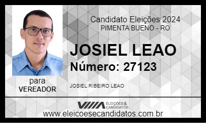 Candidato JOSIEL LEAO 2024 - PIMENTA BUENO - Eleições