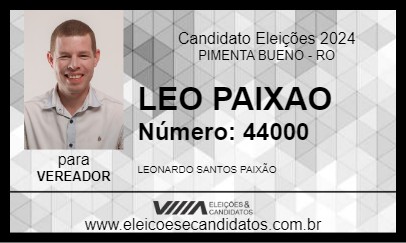 Candidato LEO PAIXAO 2024 - PIMENTA BUENO - Eleições