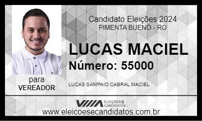 Candidato LUCAS MACIEL 2024 - PIMENTA BUENO - Eleições