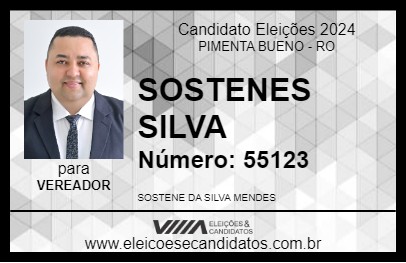 Candidato SOSTENES SILVA 2024 - PIMENTA BUENO - Eleições