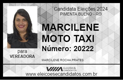 Candidato MARCILENE MOTO TAXI 2024 - PIMENTA BUENO - Eleições