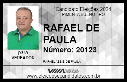 Candidato RAFAEL DE PAULA 2024 - PIMENTA BUENO - Eleições