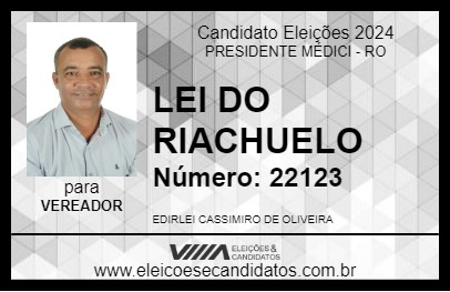 Candidato LEI DO RIACHUELO 2024 - PRESIDENTE MÉDICI - Eleições