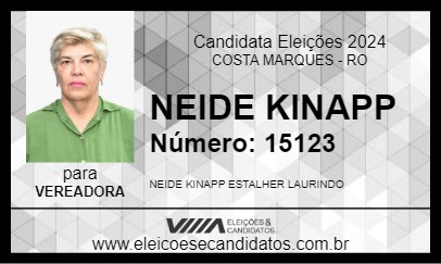 Candidato NEIDE KINAPP 2024 - COSTA MARQUES - Eleições