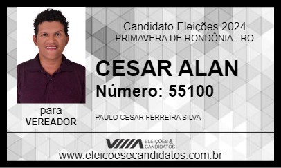 Candidato CESAR ALAN 2024 - PRIMAVERA DE RONDÔNIA - Eleições