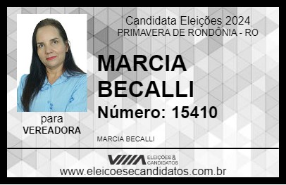 Candidato MARCIA BECALLI 2024 - PRIMAVERA DE RONDÔNIA - Eleições