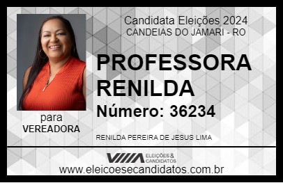 Candidato PROFESSORA RENILDA 2024 - CANDEIAS DO JAMARI - Eleições