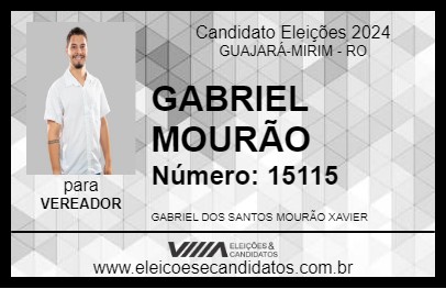 Candidato GABRIEL MOURÃO 2024 - GUAJARÁ-MIRIM - Eleições