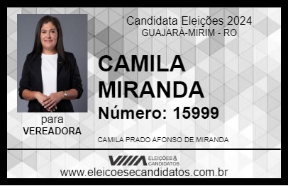 Candidato CAMILA MIRANDA 2024 - GUAJARÁ-MIRIM - Eleições